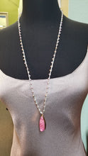 Load image into Gallery viewer, Pink Druzy Pendant Necklace
